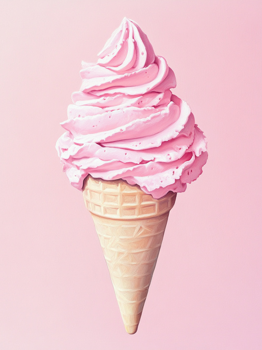 Strawberry Ice Cream Cone Diamond Art Kit