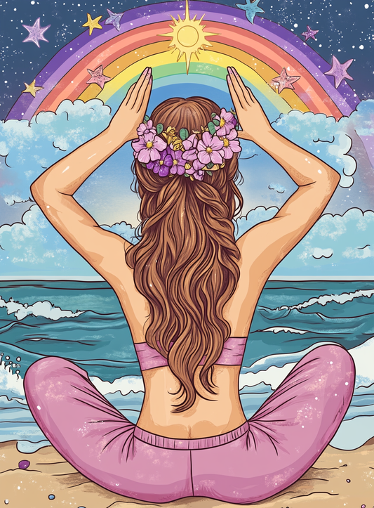 Ocean Wave Sunbeach Yoga Diamond Art Kit