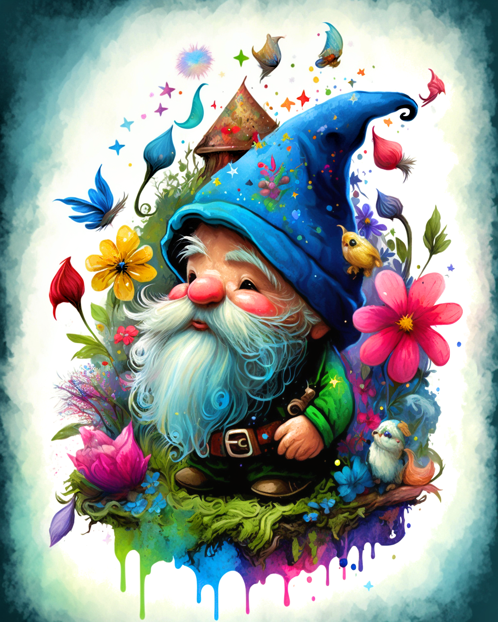 Gnome Flower Painting Diamond Art Kit