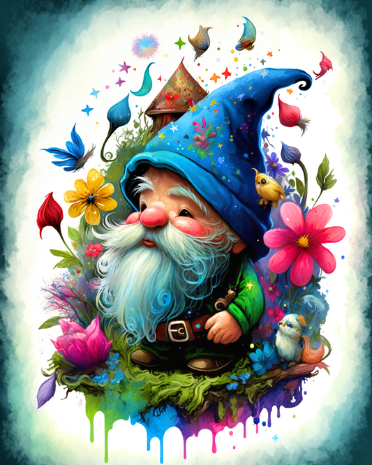 Gnome Flower Painting Diamond Art Kit