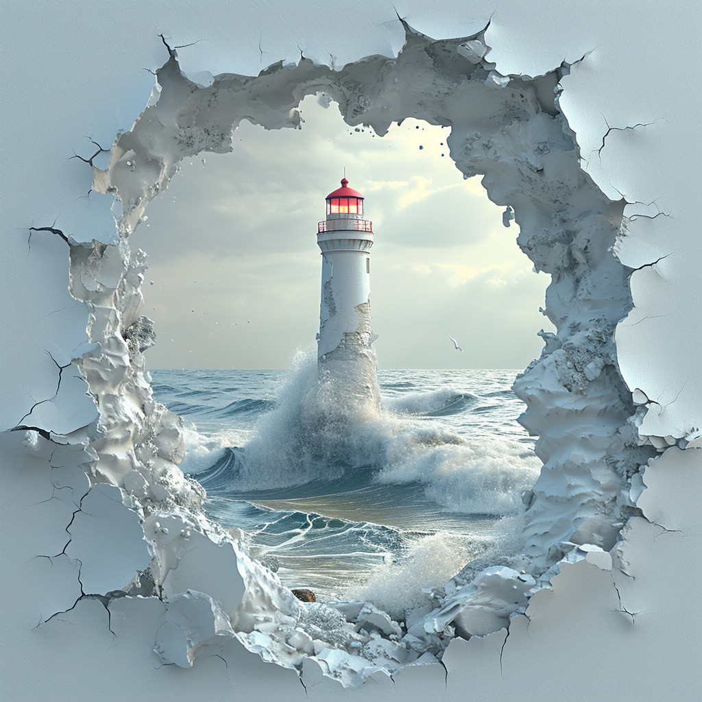 Cracked Wal Lighthouse Diamond Art Kit