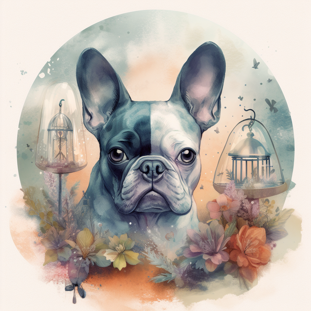 French Bulldog Watercolor Diamond Art Kit