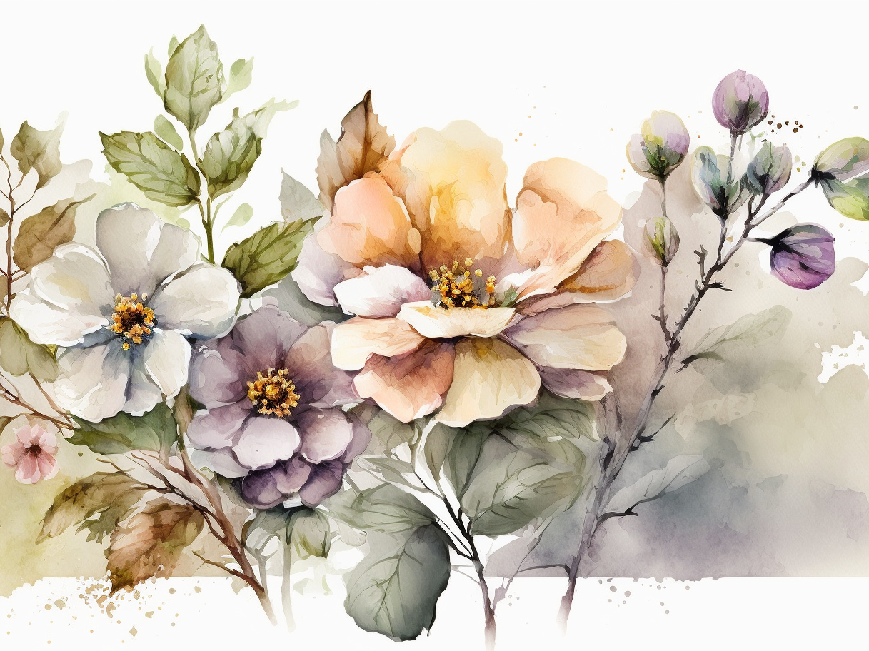 Watercolor Flowers Diamond Art Kit