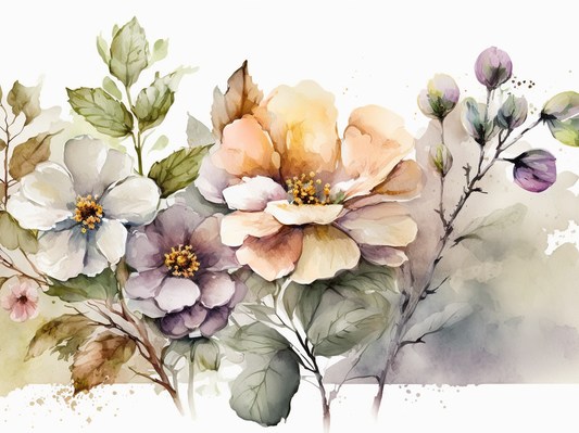 Watercolor Flowers Diamond Art Kit