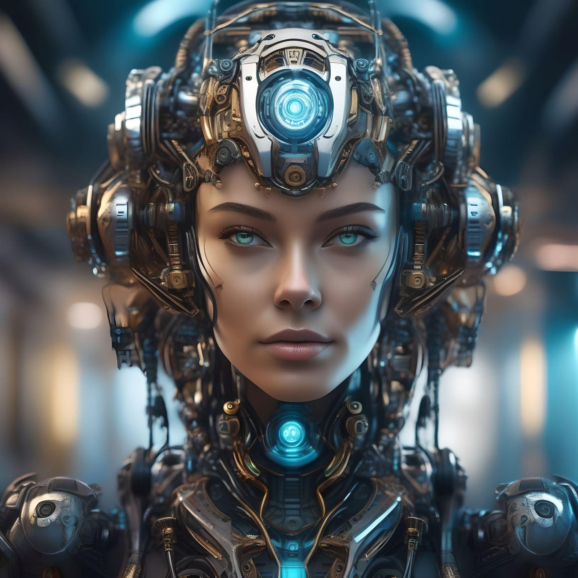 Cyberpunk Android Woman Diamond Art Kit