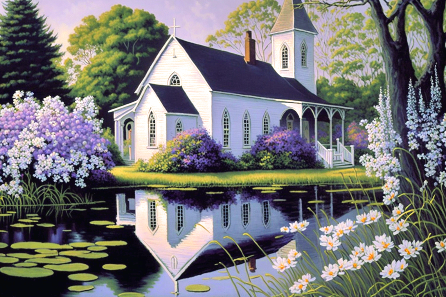 Whitechurch Purple Flowers Diamond Art Kit