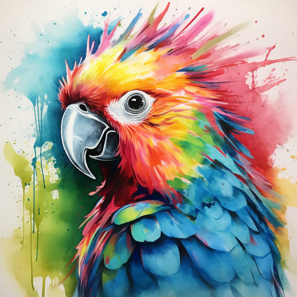 Rainbow Paint Macaw Diamond Art Kit