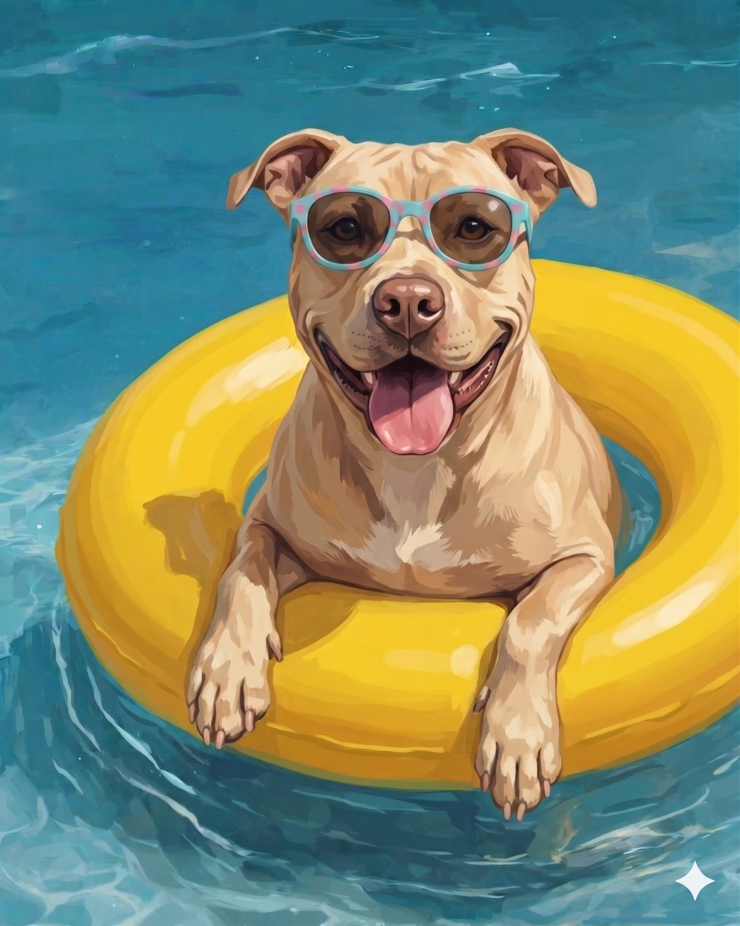 Hello Summer Fawn American Pitbull Terrier Diamond Art Kit