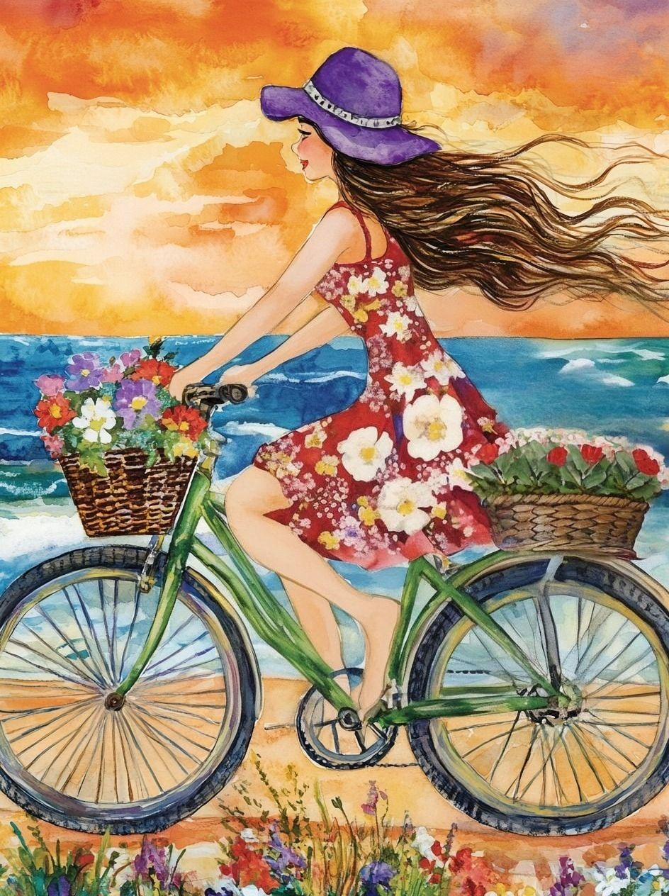 Bike On The Beach Diamond Art Kit