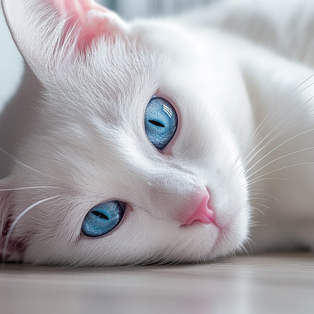White Cat With Blue Eyes Diamond Art Kit