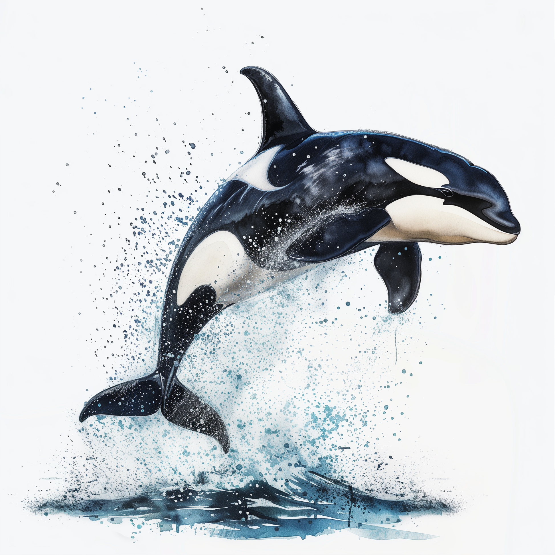 Watercolor Orca Diamond Art Kit