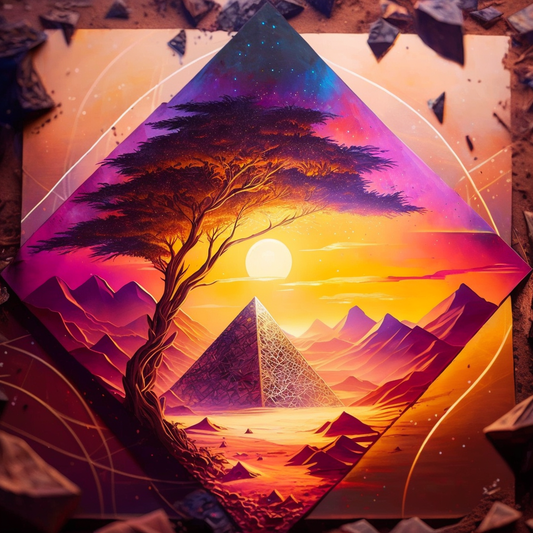 Pyramid Suntree Abstract Diamond Art Kit