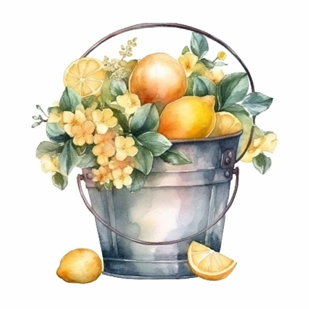 Lemon Bucket Watercolor Diamond Art Kit