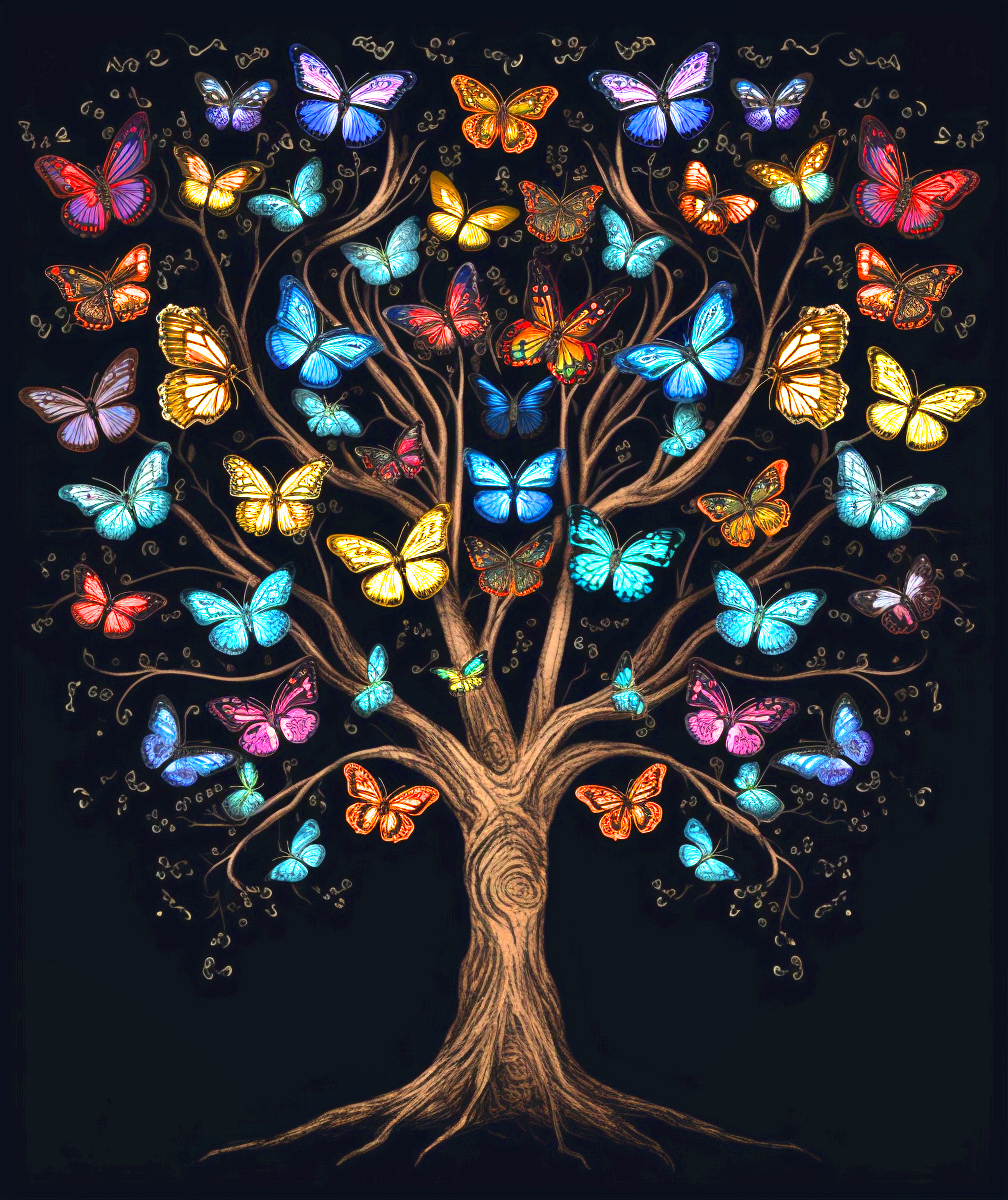 Colorful Butterfly Tree Diamond Art Kit