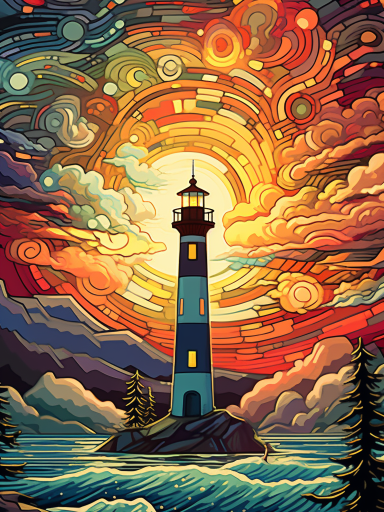 Abstract Skylight House Diamond Art Kit