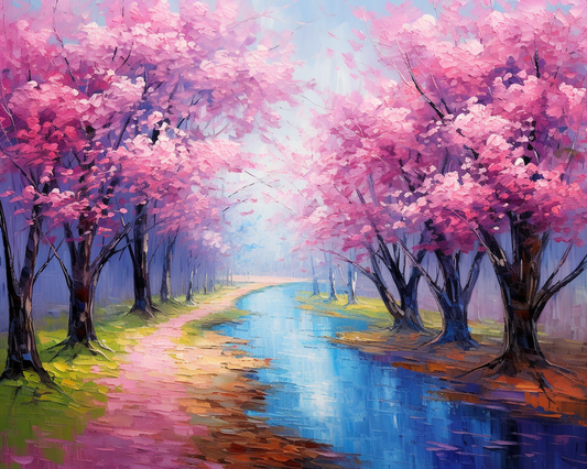 Colorful Groundcherry Blossom Trees Diamond Art Kit