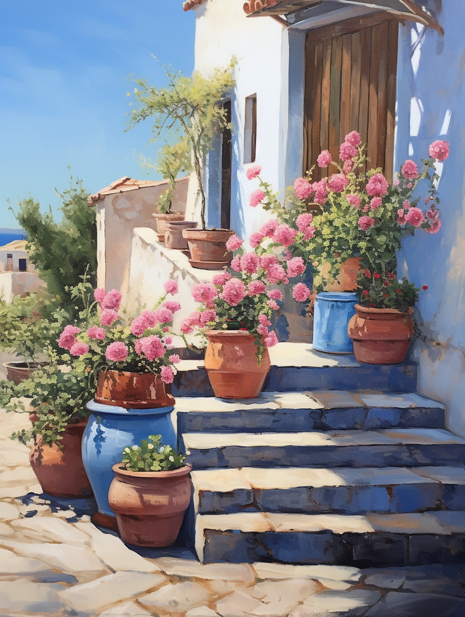 Potted Pink Flowers Diamond Art Kit