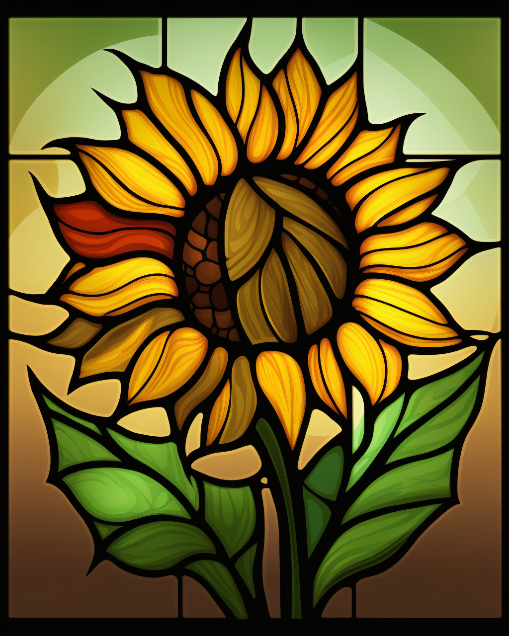 Abstract Sunflower Panel Diamond Art Kit