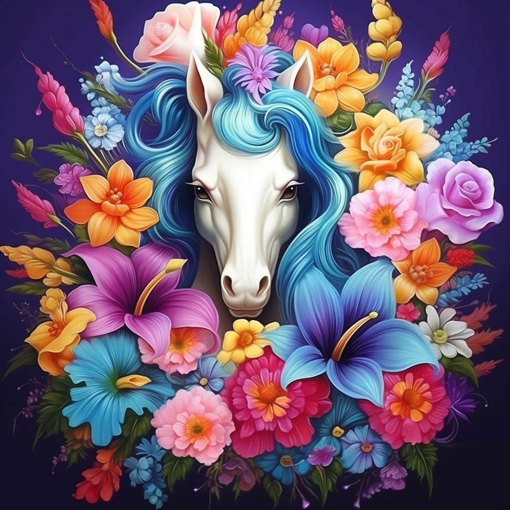 Whitehorse Blue Mane Lilies Diamond Art Kit