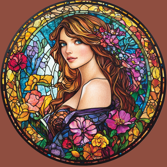 Girl In Flowers Abstract Diamond Art Kit