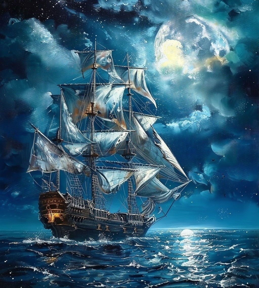 Sailing Pirate Ship Diamond Art Kit