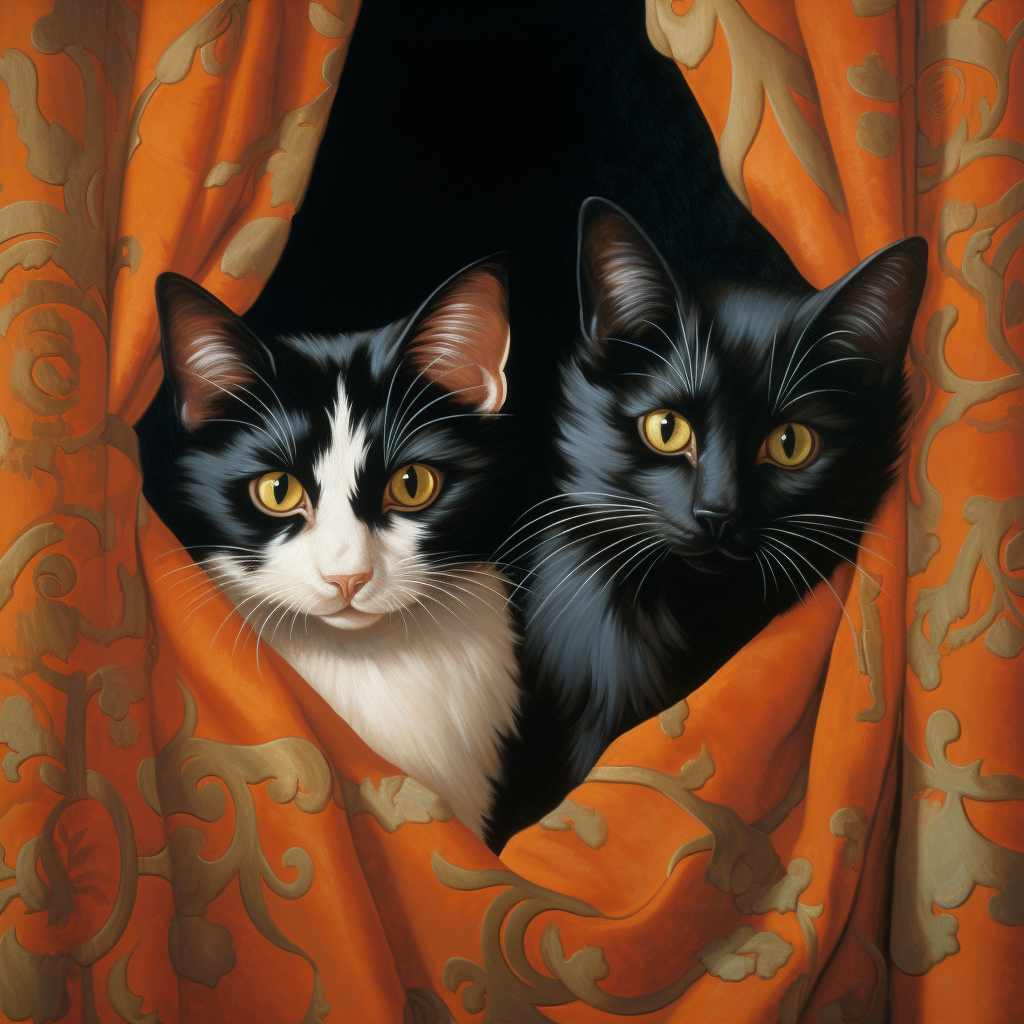 Two Cat Curtain Call Diamond Art Kit