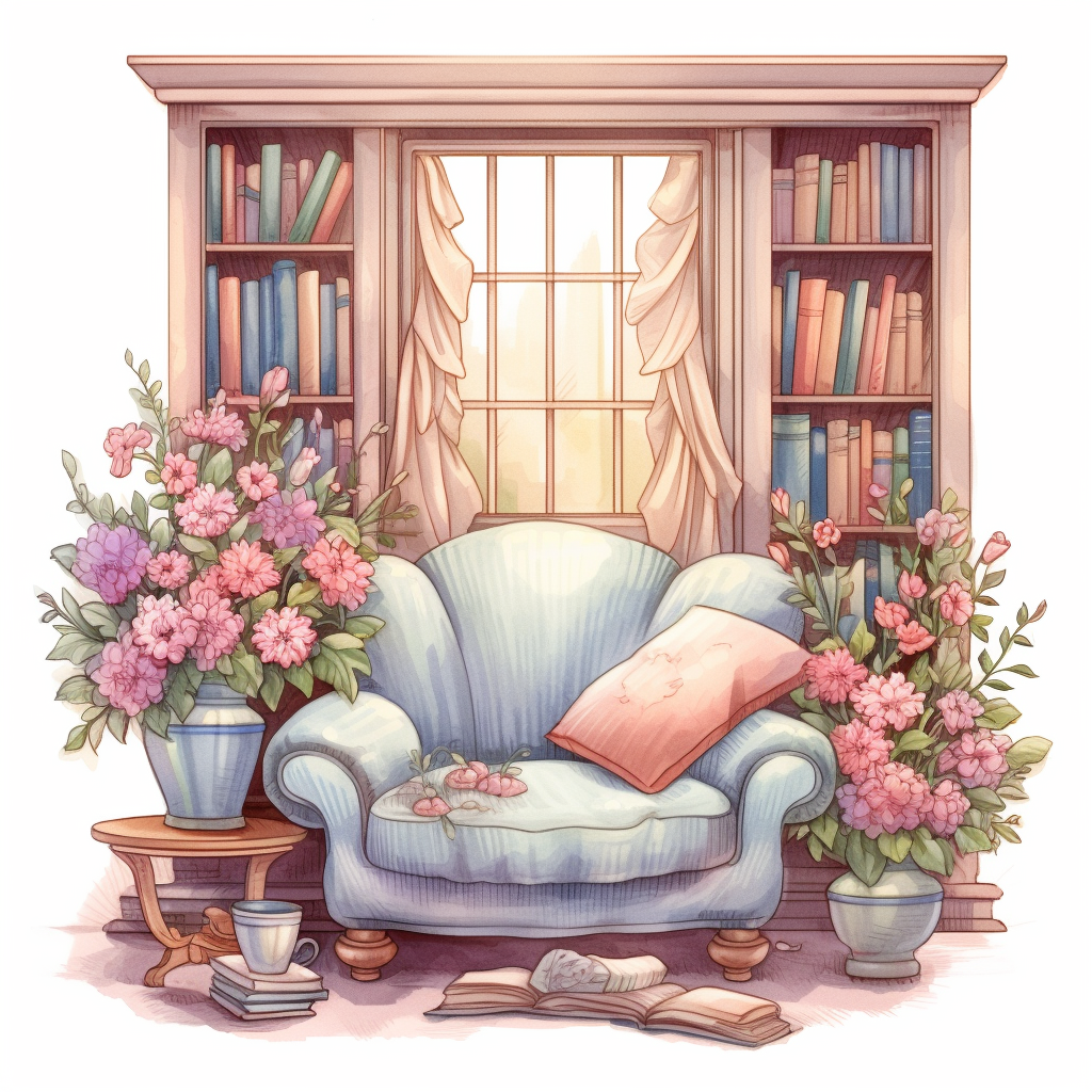 Blue Library Chair Diamond Art Kit