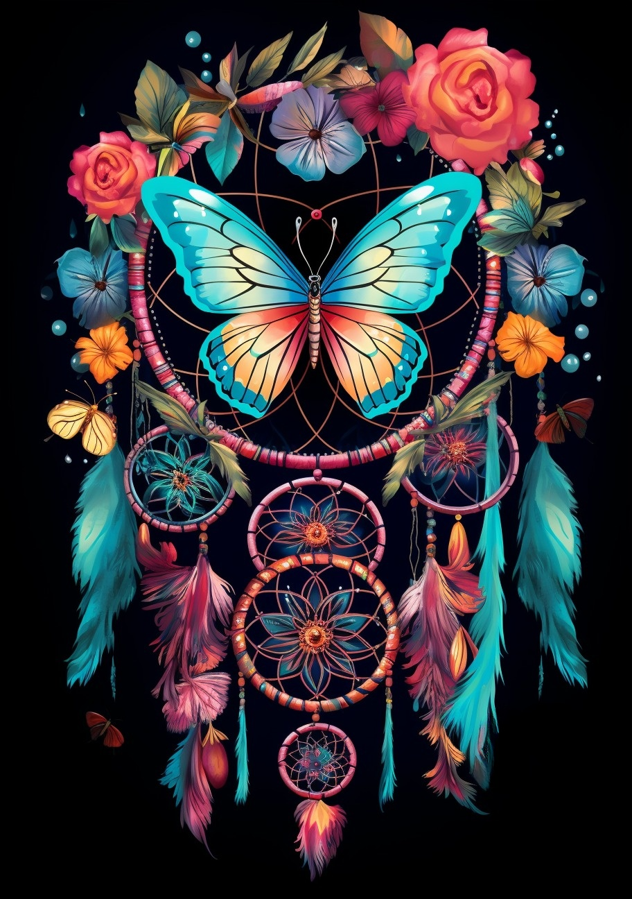 Feather Rose Dreamcatcher Diamond Art Kit