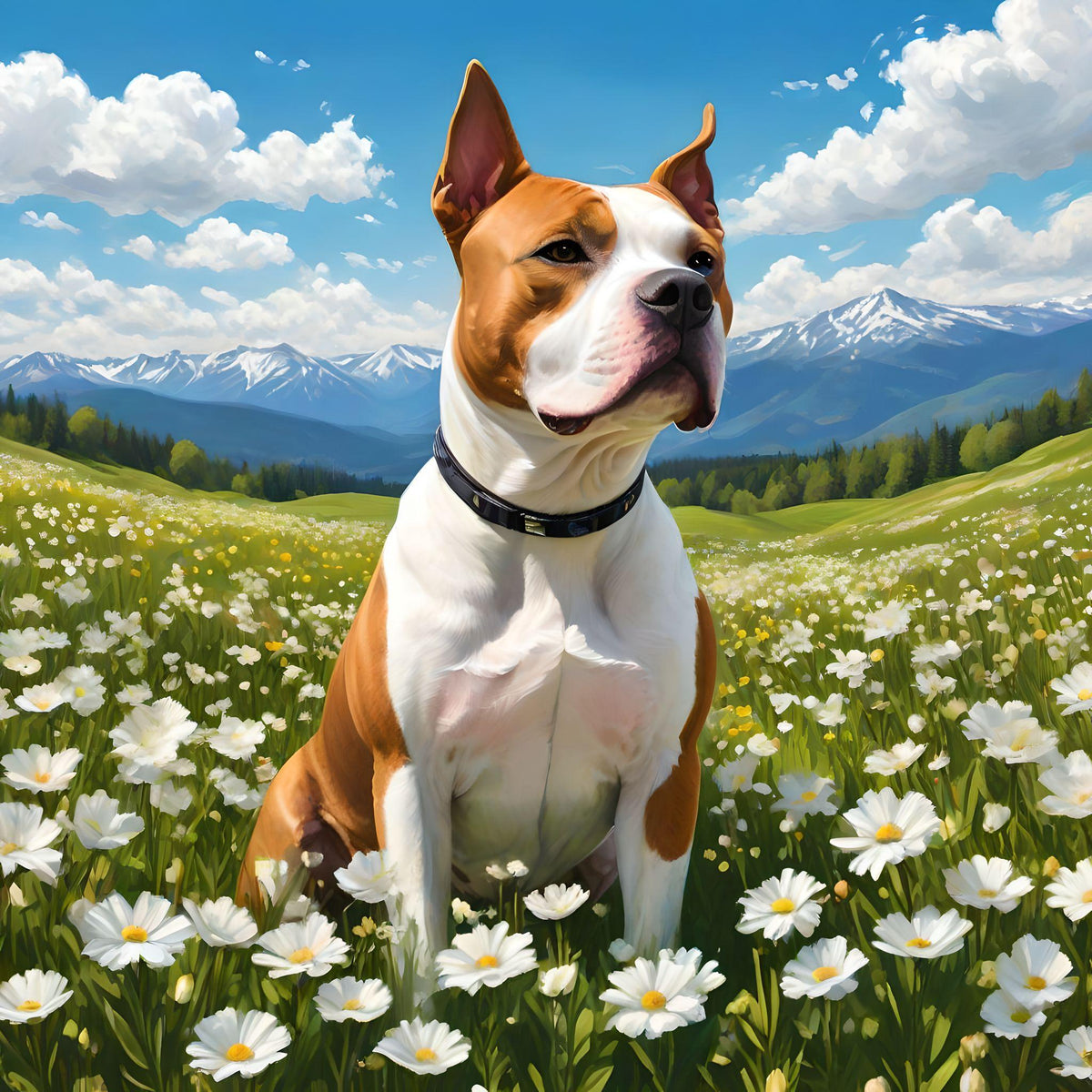 American Staffordshire Terrier Meadow Diamond Art Kit