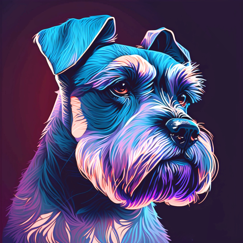 Dark Abstract Schnauzer Diamond Art Kit