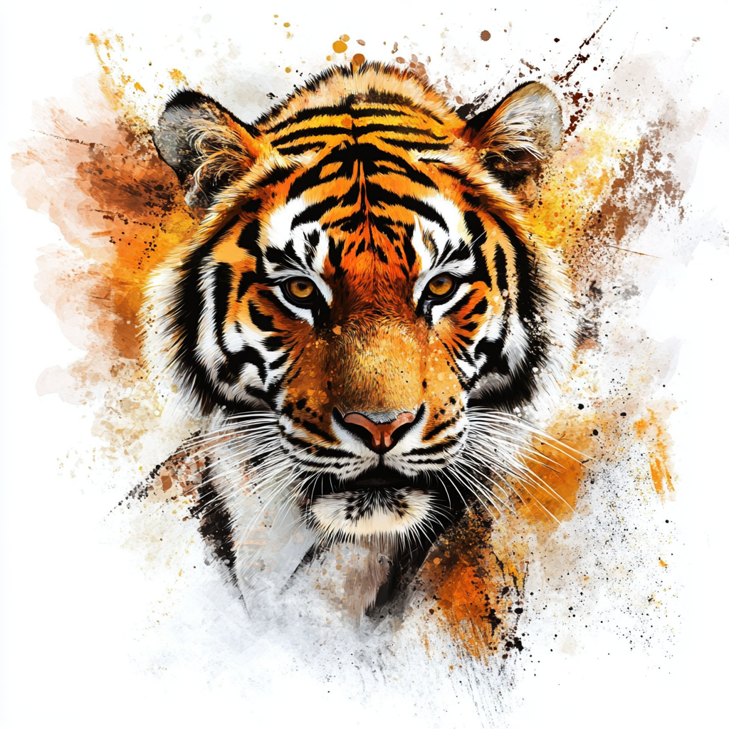 Paint Splatter Tiger Diamond Art Kit