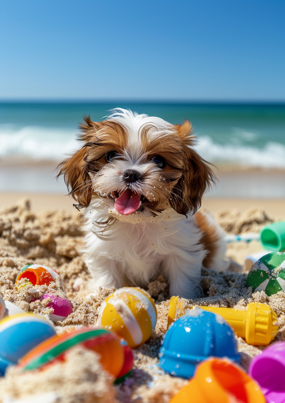 Puppy On The Beach Diamond Art Kit