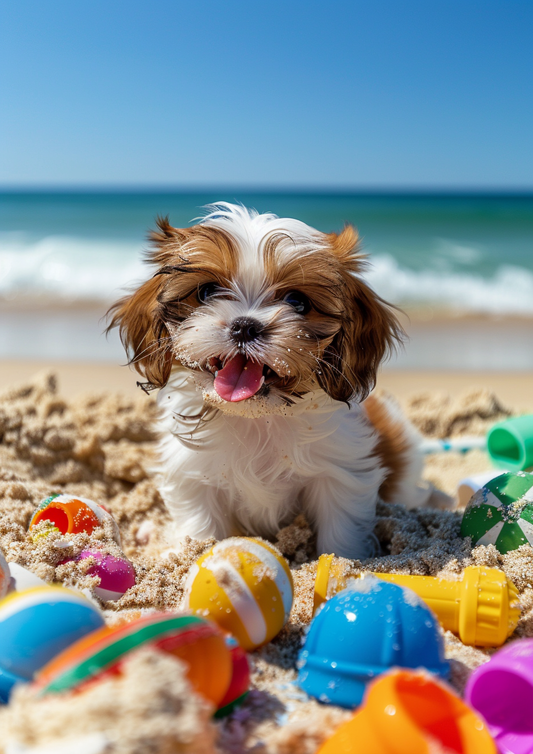 Puppy On The Beach Diamond Art Kit