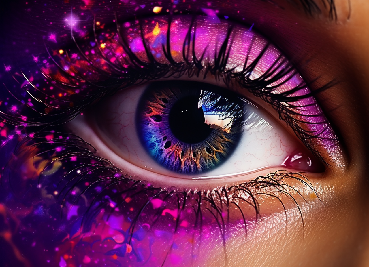 Pink Colorful Iris Eye Diamond Art Kit
