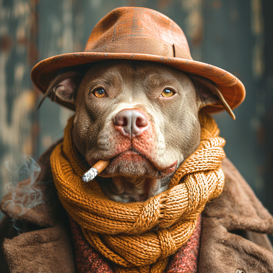 Smoking Cigar Pitbull Diamond Art Kit
