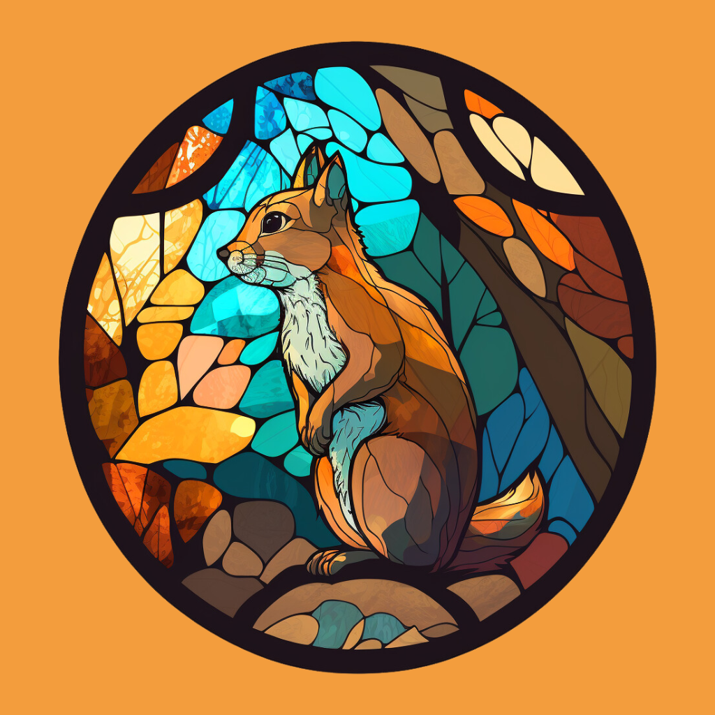 Squirrel Abstract Circle Diamond Art Kit