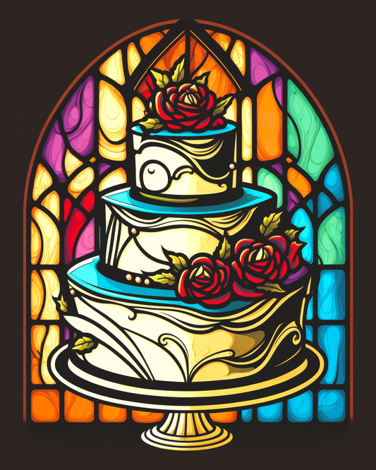Abstract Roses Wedding Cake Diamond Art Kit