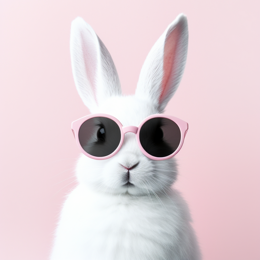 Pink Glasses White Bunny Diamond Art Kit