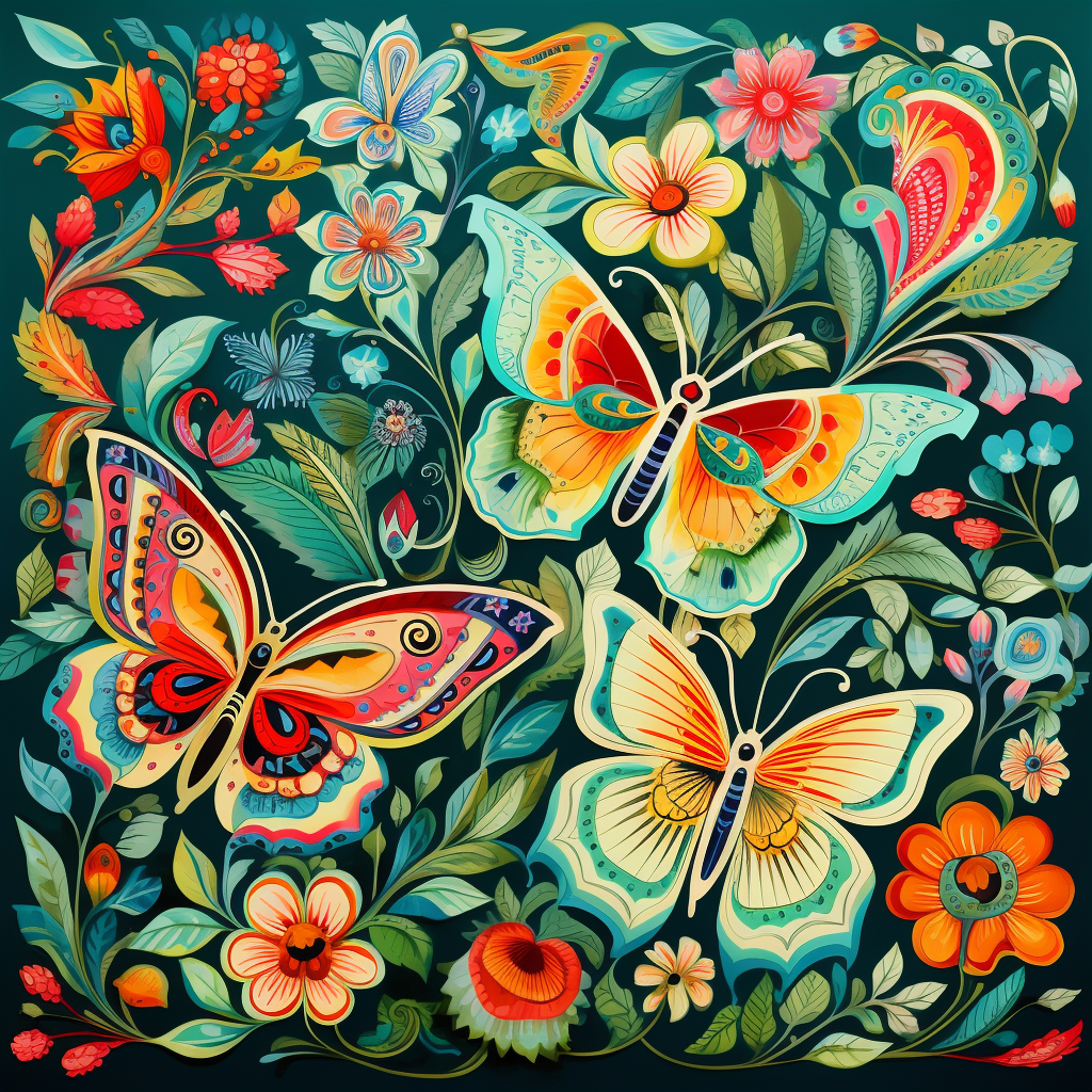 Butterflies In Leaves Diamond Art Kit