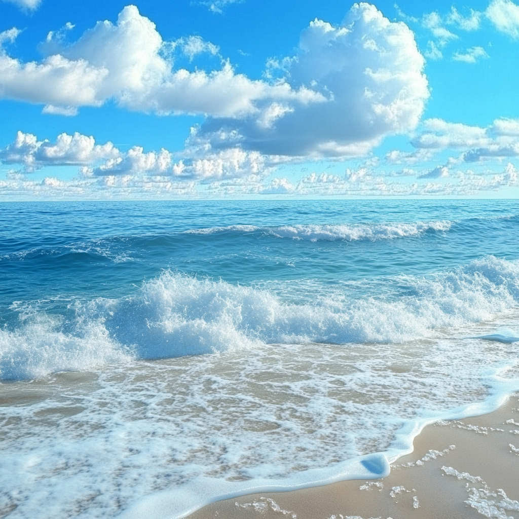 Fluffy Clouds And Surf Diamond Art Kit