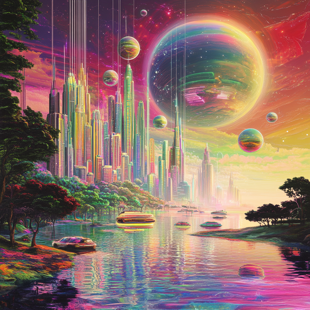 Riverside Futuristic City Diamond Art Kit