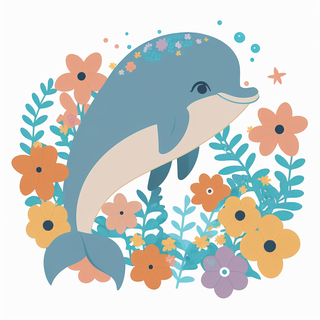 Cute Blue Abstract Dolphin Diamond Art Kit