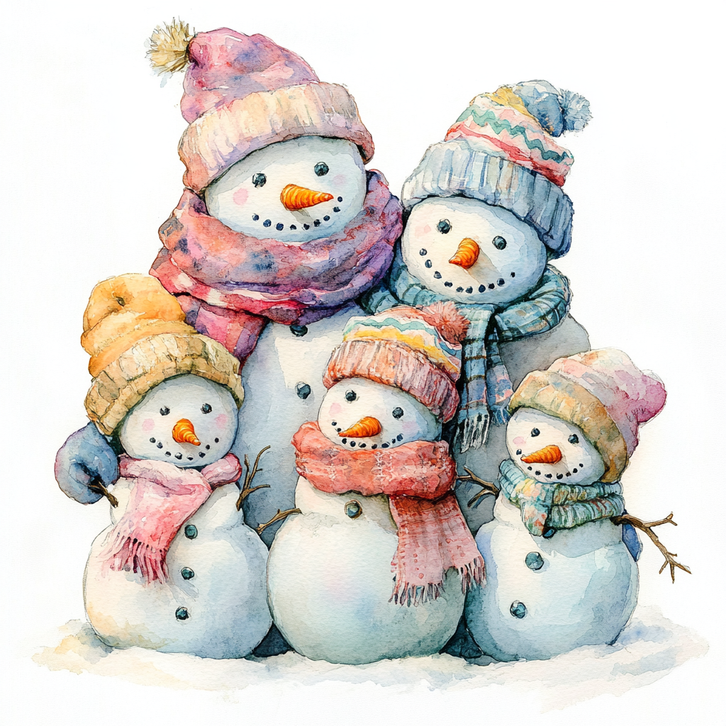 Happy Snowman Family Diamond Art Kit