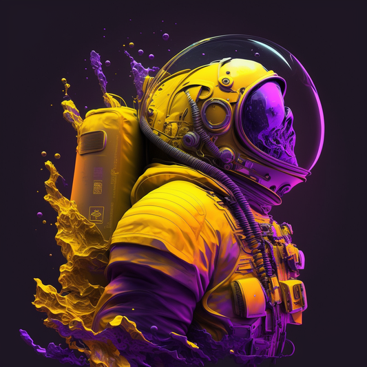 Yellow Purple Astronaut Diamond Art Kit