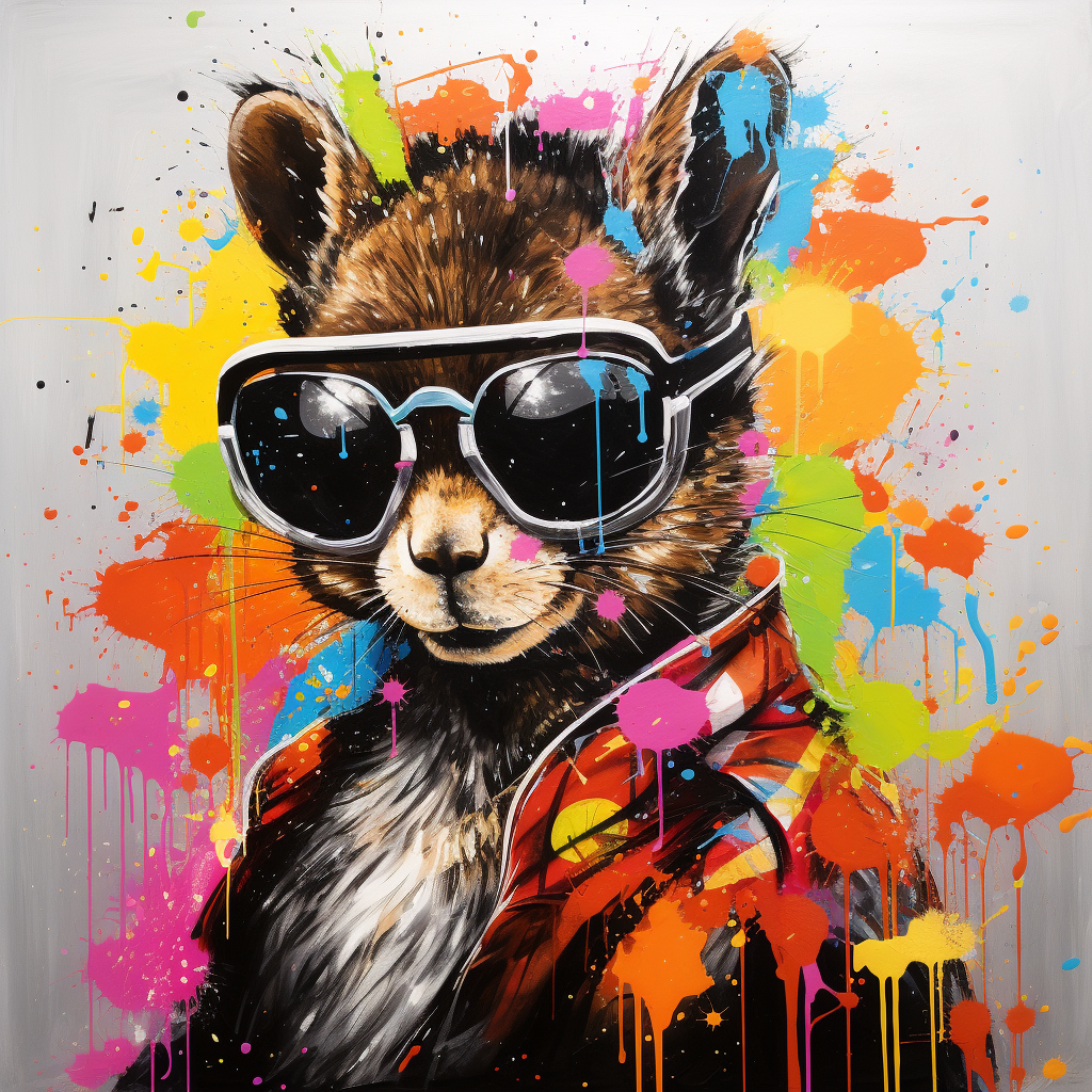 Splatter Art Squirrel Diamond Art Kit