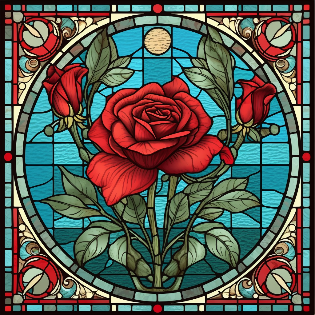 Red Rose Circle Diamond Art Kit
