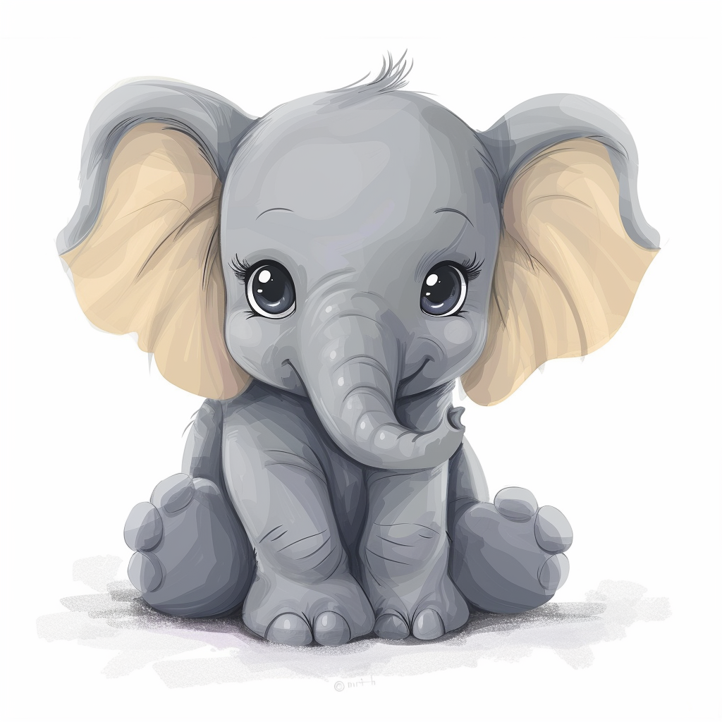 Gray Baby Elephant Diamond Art Kit