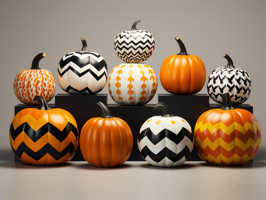 Chevron And Pattern Pumpkins Diamond Art Kit