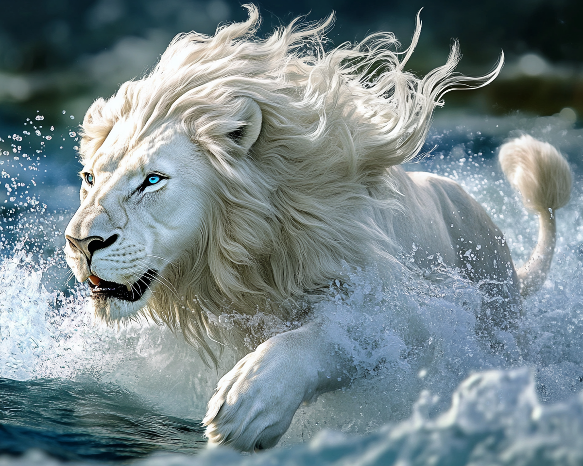 Blueeye White Lion Water Diamond Art Kit