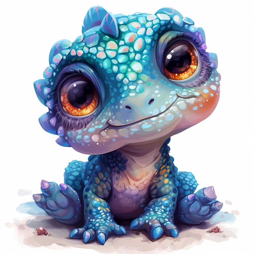 Blue Purple Baby Dinosaur Diamond Art Kit